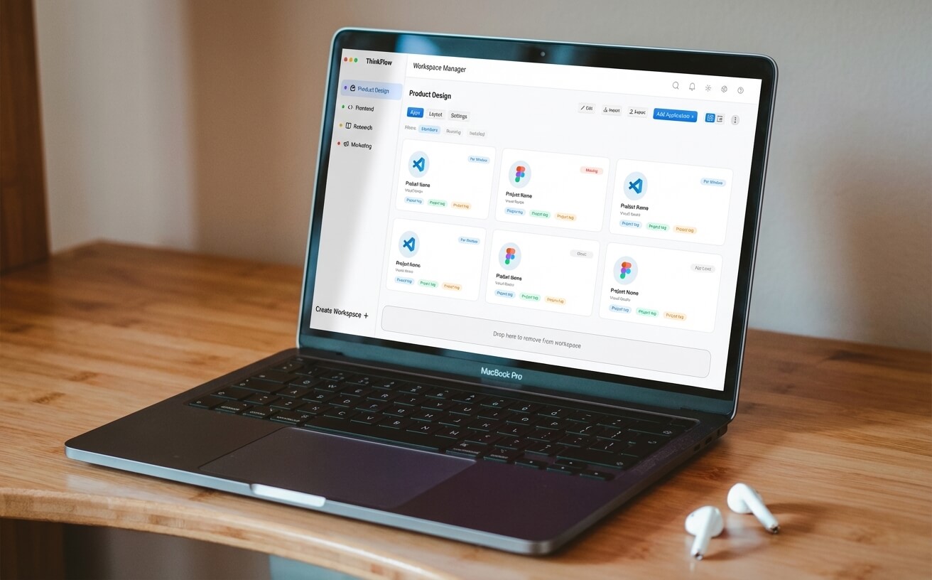 ThinkFlow running on a MacBook
