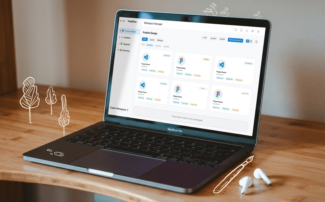 ThinkFlow running on a MacBook
